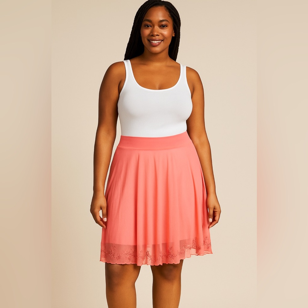 Bloch Coral Sheer Skirt with Embroidery shirt